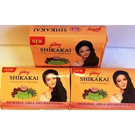 Godrej shikakai , Amla and Bhrigraj soap bar for hair (pack of 3) by Godrej SHikakai Soap