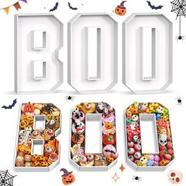 Paready Halloween Charcuterie Letters BOO, 13.78" Fillable Cardboards BOO White Charcuterie Tray Box for Halloween Candy, Treats, Snack, Cupcakes Container for Horror Halloween Party Decorations