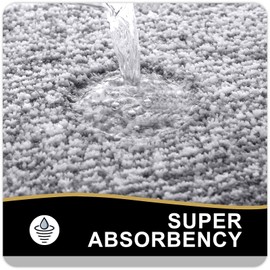 smiry Non-Slip Bathroom Rug, Super Soft Absorbent Bath Mat, Washable Bath Mat, Fluffy Shower Mat for Bathroom, Microfibre Bath Mat, 50 x 75 cm, Dark Grey