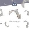 STAS Chrome / Silver Picture Rail Moulding Hooks (Pack of