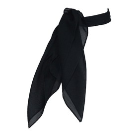Hip Hop 50's Shop 1950s Small 20" Chiffon Scarf, Vintage Ascot, Retro Hair Tie for Child and Toddler (Black)