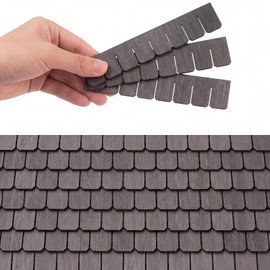 Wenqik 100 Strips Dollhouse Roof Shingles for 1:12 Scale Doll House, Geometric Modeling Roof Strips for DIY Crafts, Miniature Pottery & Sculpture Projects(Taupe)