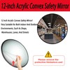 12” Acrylic Indoor Convex Mirror with Plastic Back,Adjustable Wide Angle