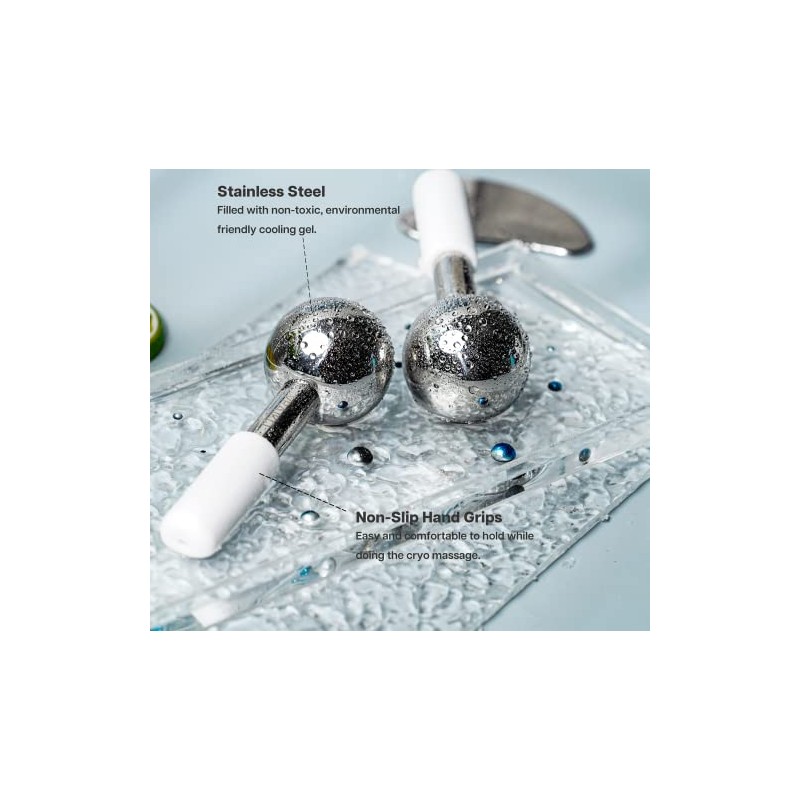 ICE Globes for Facials & Gua Sha Set, Gua Sha
