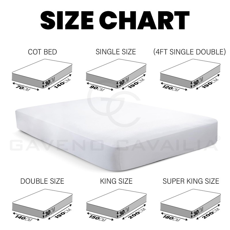 Terry Towelling Mattress Protector Double Bed - Anti-Allergic Waterproof Mattress