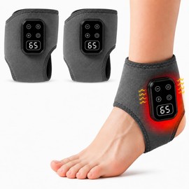 Foot Massager with Heat - 3-in-1 Foot Massager, 5 Modes and 5 Heat for Reduce Fatigue& Relaxation, Portable for Home Travel Use(Grey 2pcs)