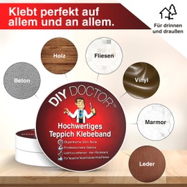 DIY Doctor DIY Doctor Doppelseitiges Teppichband C 21mm x 20m C Extra Starkes Klebeband fr Zuhause & Beruf