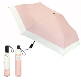 Tanosimi Ultra Lightweight Sun Umbrella UV Protection Folding Umbrella, Pink