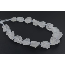 Natural White Clear Quartz Crystal Nugget Raw Graduated Beads Strand 2mm Hole Drilled