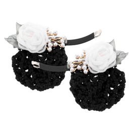 Mikinona 2pcs Flower Hair Bun Covers Stylish Bun Clips Nets for Women for Stewardess Bank Staff Versatile Hair Accessories for Formal Everyday Wear