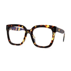 SA106 Thick Horned Boyfriend Frame Blue Light Blocking Computer Glasses Tortoise