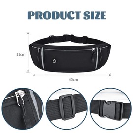 JEYORZY 1 x Flat Bum Bag, Money Belt with RFID Blocking Technology, Waterproof Waist Bag for Men and Women, The Theft-Proof Travel Bag is Suitable for Transporting Passports Cash