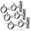 Goowin Double Curtain Rod Holder, 3pcs Brackets Hooks for Living