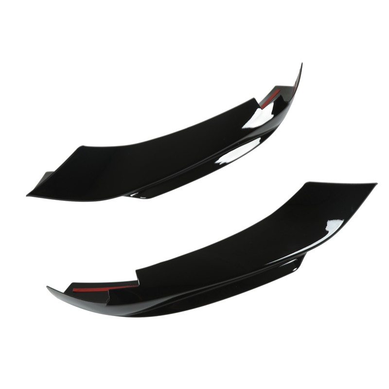 2 Pcs Front Bumper Diffuser Glossy Black Left Right Lip