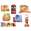 7-Piece Set of London Icons Metal Fridge Magnets - UK