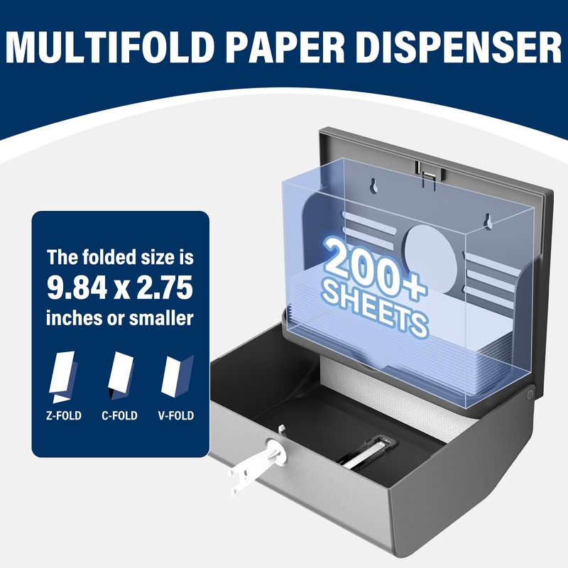 Bertreno Commercial Paper Towel Dispenser Wall Mounted C-fold Hand Towel