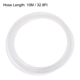 sourcing map Pneumatic 4mm OD Nylon Air Hose Pipe Tube Kit 10M White with Black Push to Connect Fittings
