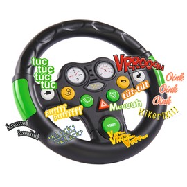BIG - Tractor Sound Wheel - Steering Wheel with Various Bobby Cars from 2010, Toy Steering Wheel for Children from 1 Year Old, Green/Black/Yellow/White/Red
