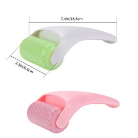 2 Pcs Ice Roller for Face and Eye, Facial Skin Care Tools for Women, Face Massager Roller for Relieve Puffiness(Pink&Green)