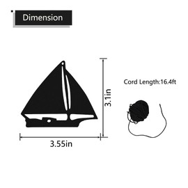 Reemplazo de viento de repuesto, vela de timbre de viento con cable de nailon de 16 pies, reemplazo de piezas de campana de viento de metal para campanas de viento y campanas de viento, barco