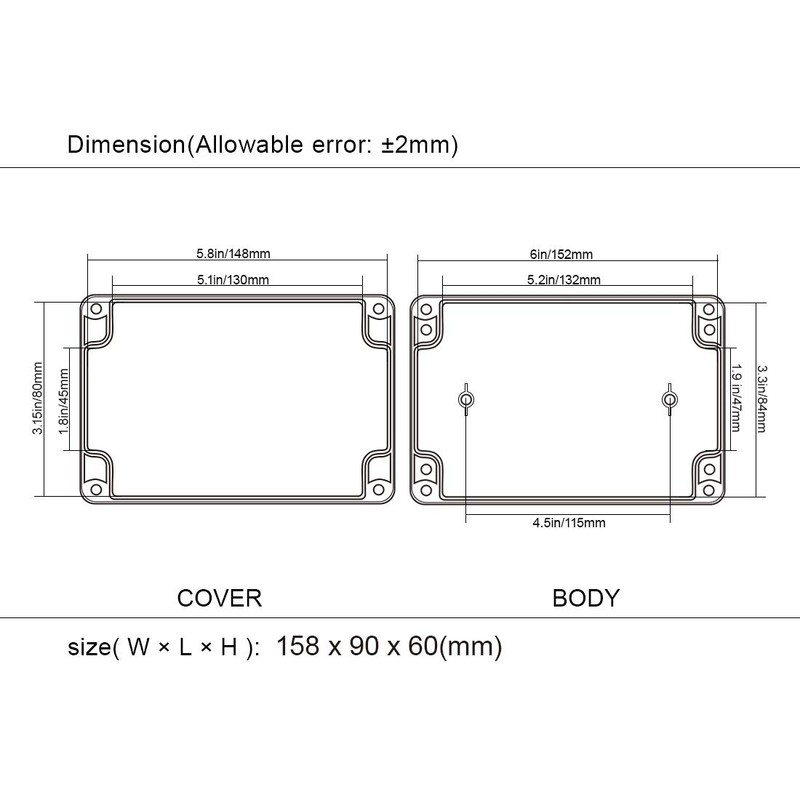 LeMotech Project Box ABS Plastic Junction Box IP65 Waterproof Electrical