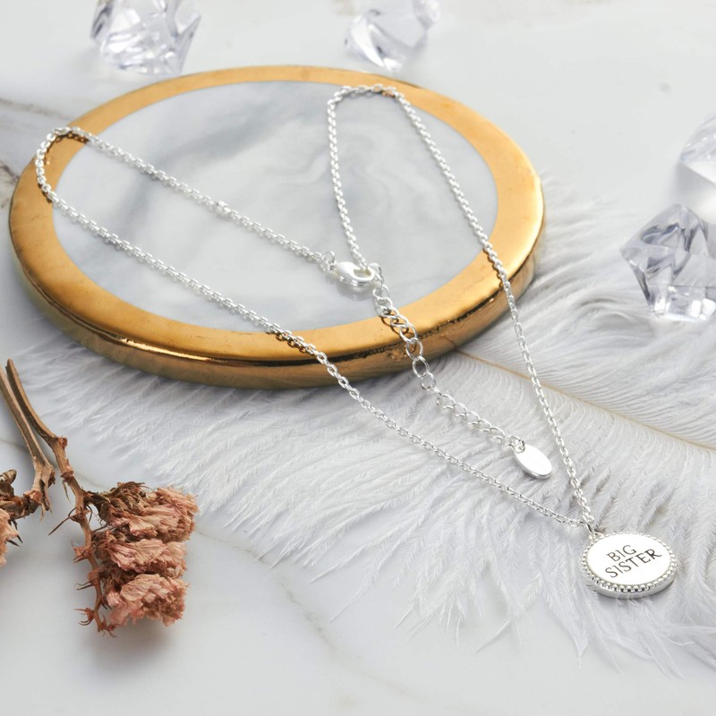 Philip Jones Silver Plated Filigree Disc Big Sister Necklace