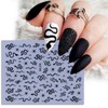 Snake Nail Sticker for Nail Art 3D Self-Adhesive Black Silver