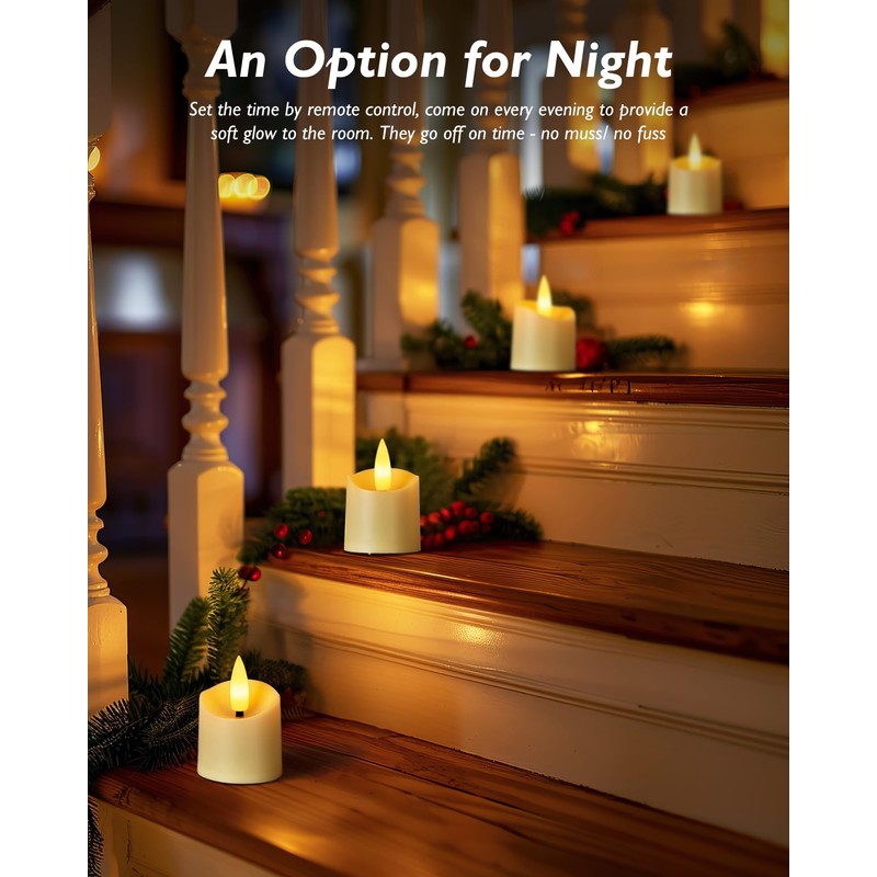Homemory 12Pack 400+ Hour Remote Control Candles, 2/4/6/8H Timer LED
