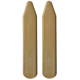 COLLAR AND CUFFS LONDON - 10 Metal Shirt Collar Stiffeners - 5 COLOURS, 5 SIZES - 2" 2.2" 2.35" 2.5" 2.8" - Silver Black Gold Blue Rose Gold Colours - With Plastic Storage Box - 5 pairs
