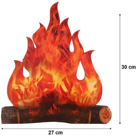 3D Decorative Cardboard Campfire Centrepiece, Pack of 6 Artificial Fire Fake Flame Paper Party Decorative Flame Torch for Campfire Party Decorations