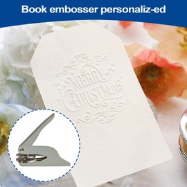 Personal Book Embosser - Library Embossing Stamp,Handheld Elegant Wedding Invitations Envelopes Paper Embossed for Women Teachers Home