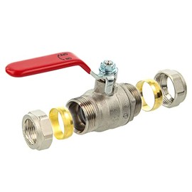 Ball Valve with Compression Fitting for Copper Tube Ø 22 mm