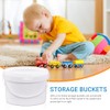 10 Pack White Plastic Bucket with Handle and Lid Food