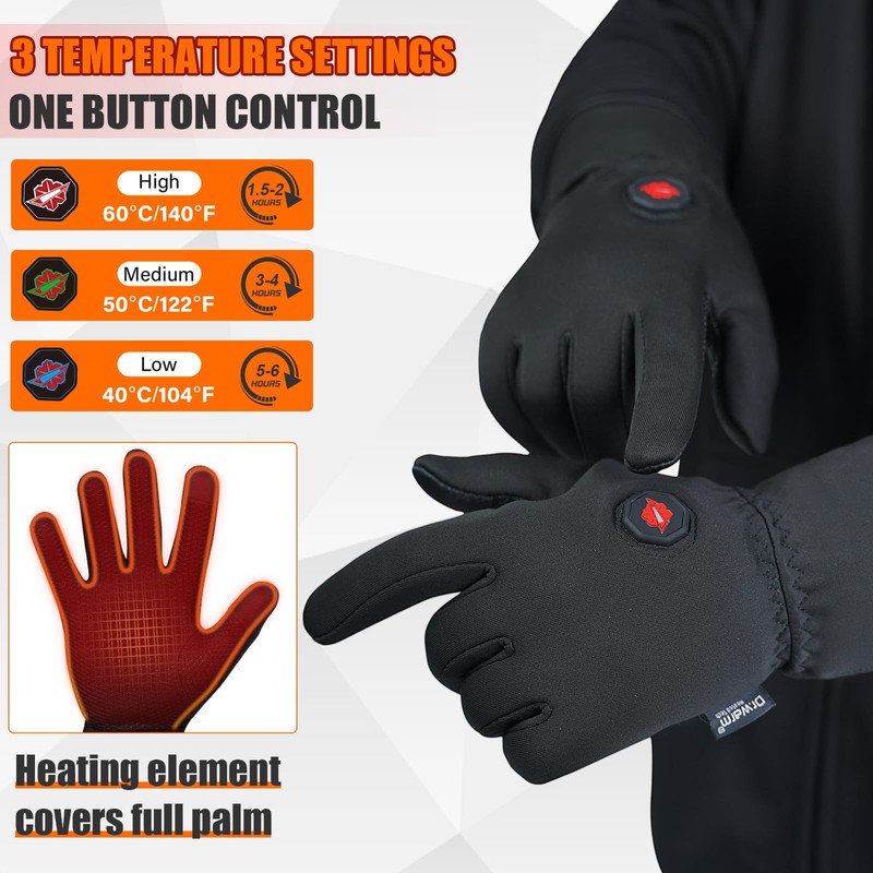 Dr.Warm Heated Gloves for Men Women, Electric Heated Gloves with