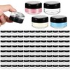 100 Pack 1Oz Plastic Container Jars with Lids, Round Clear
