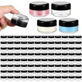 100 Pack 1Oz Plastic Container Jars with Lids, Round Clear Cosmetic Containers Bulk, Leak Proof Small Sample Jars Wide Mouth for Cream Lotion Makeup Travel Storage