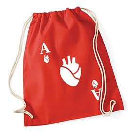 Hippowarehouse Ace card heart Drawstring Cotton School Gym Kid Bag Sack 37cm x 46cm, 12 litres