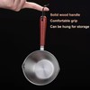 Butter Warmer Pot, Stainless Steel Milk Warmer with Wooden Handle
