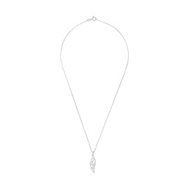 Amor 2016732 Women's Necklace with Pendant 925 Sterling Silver Sets with Synthetic Zirconia 42 cm Silver Wings Comes in Jewellery Gift Box, Sterling Silver, Cubic Zirconia