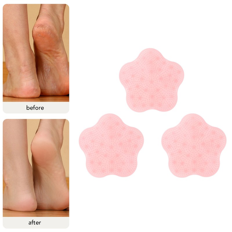 3PCS Shower Foot and Back Scrubber Silicone Wall Mounted Bath