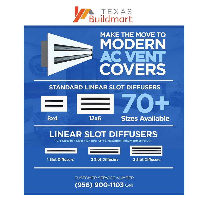 BUILDMART - 18x6 Modern AC Vent Cover - Decorative White