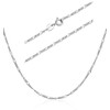 SILBERTALE 925 Sterling Silver Italian Figaro Chain Necklace 1.5mm Width