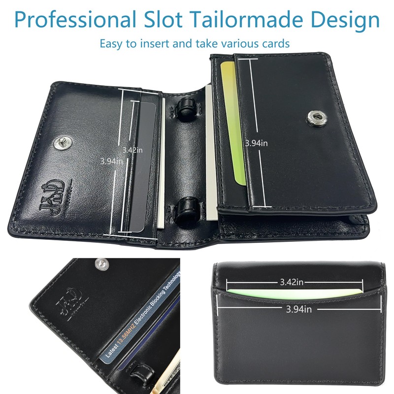 JLDAdornGo Wallet for Men RFID Slim Bifold Genuine Cattle Leather