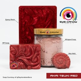 Eye Candy Pigments Premium True Red Mica Powder - Akai Tsuki Red (25gr) - for Epoxy, Resin, Soap, Paint, Woodworking, Acrylic Pouring, Bath Bombs, Fishing Lures - DIY Arts and Crafts Additive