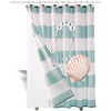 Shower Curtain Hooks Rings, 12PCS Anti Rust Seashell Decorative Double
