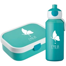 4you Design Set ✶Lunchbox & Drinking Bottle with Silhouette + Name✶, Various Motifs & Colours are available ✶Mepal Campus + Bento Box & Fork ✶School ✶Child - Customisable