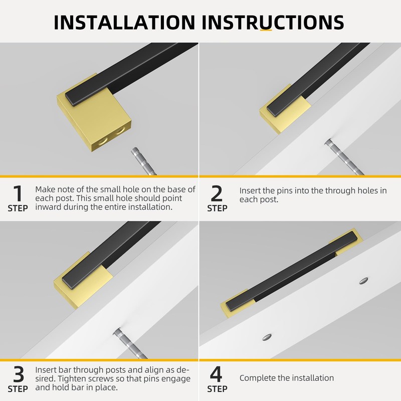 Rergy 10 Pack Adjustable Cabinet Pulls Black and Gold, 3