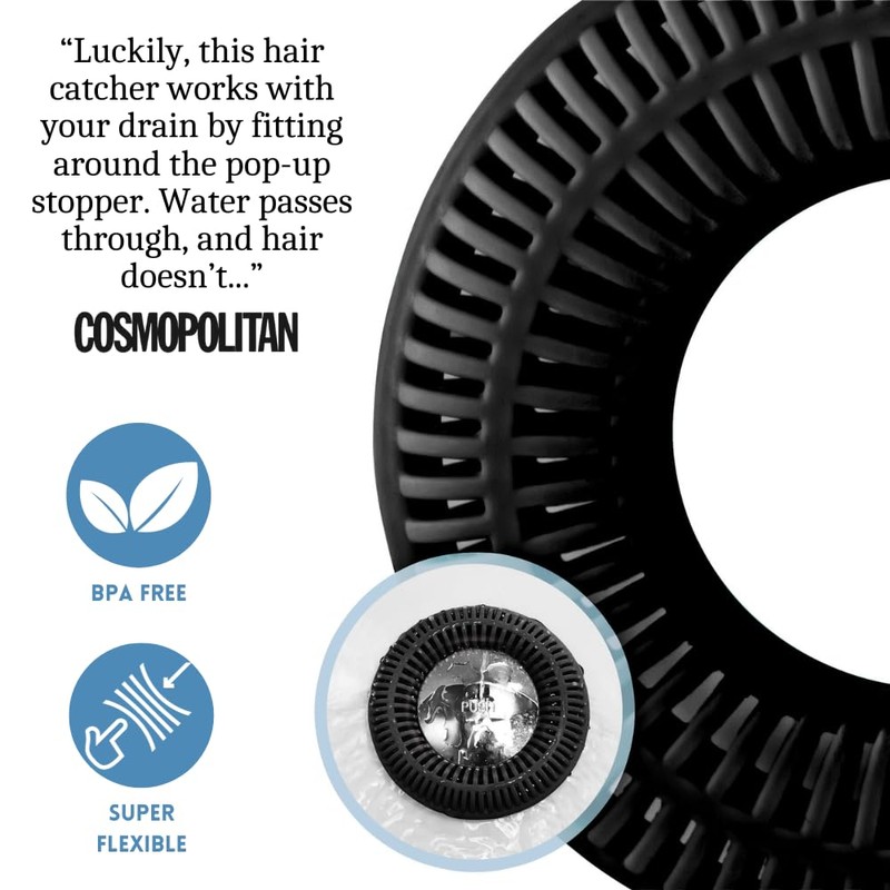 Hair Catcher for Shower Drain & Bathtub – TubRing Pop-Up