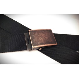 UPGRADE 3STYLE Military Style Sliding Buckle Belt, Vintage copper
