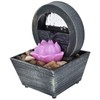 3V USB Plastic Flower Water Fountain LED Tabletop Fountain with
